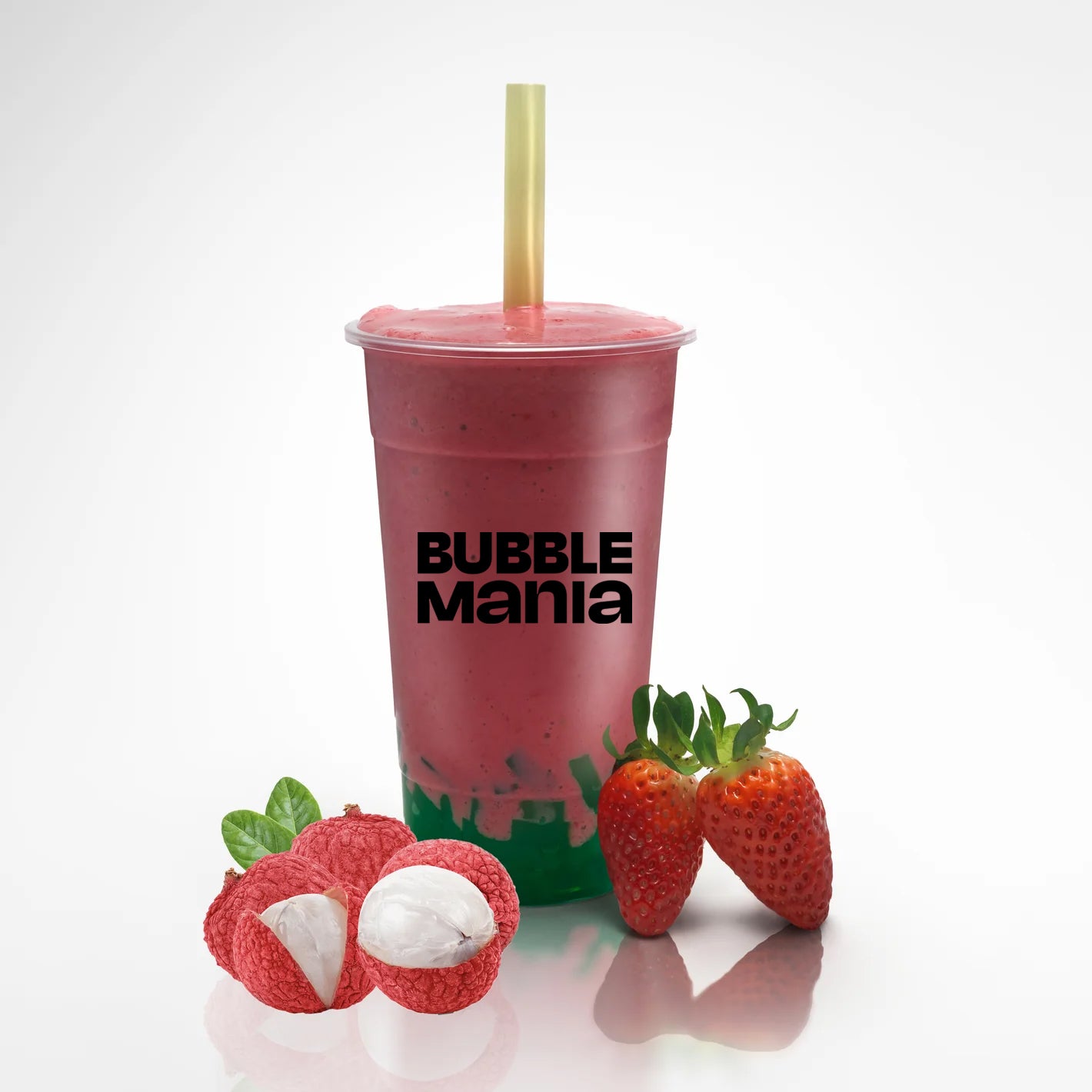 Lychee-Strawberry Smoothie - Blend up BubbleMania's original recipe for a delicious lychee-strawberry smoothie at home.