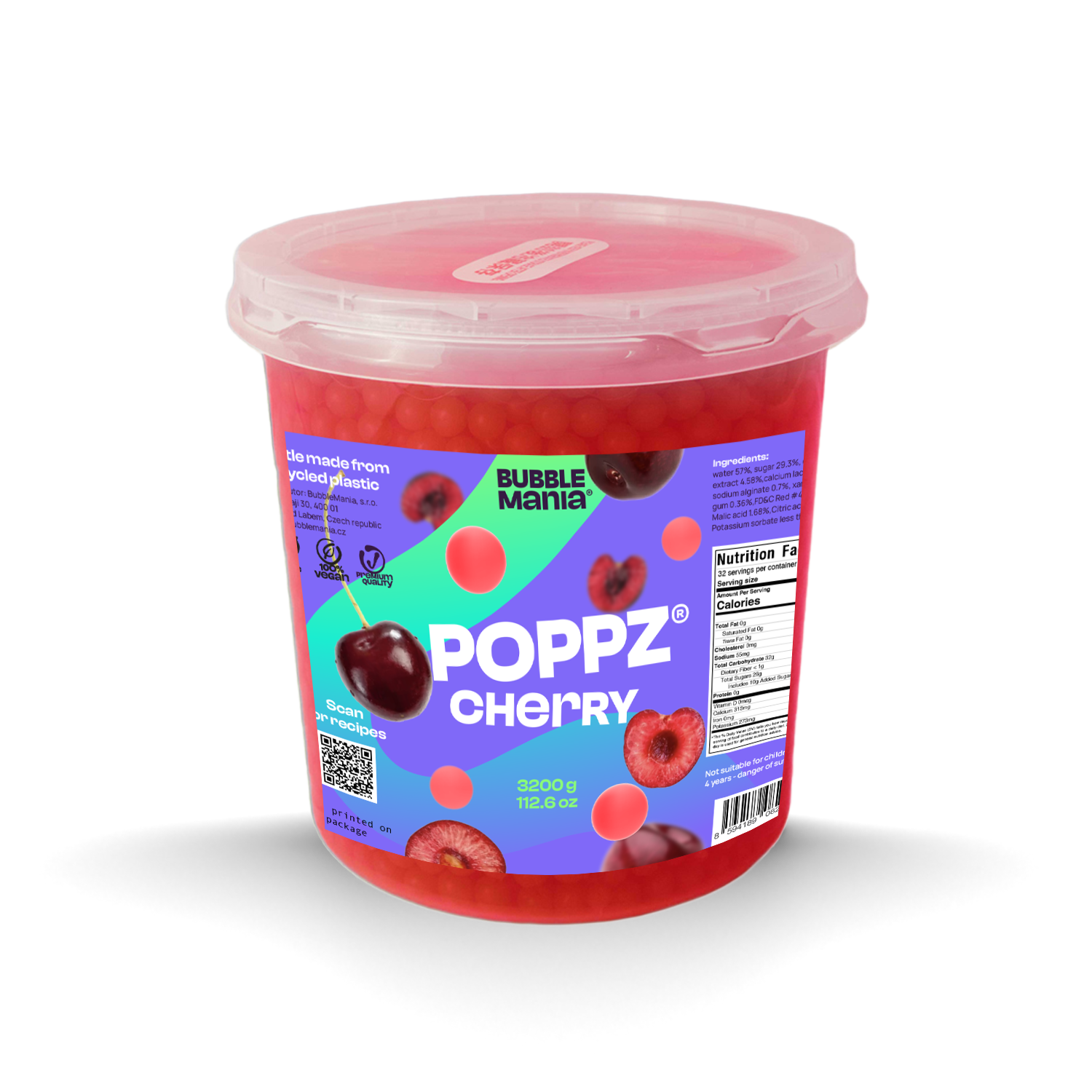 POPPZ Cherry Kit with Tapioca scoop and 10 straws