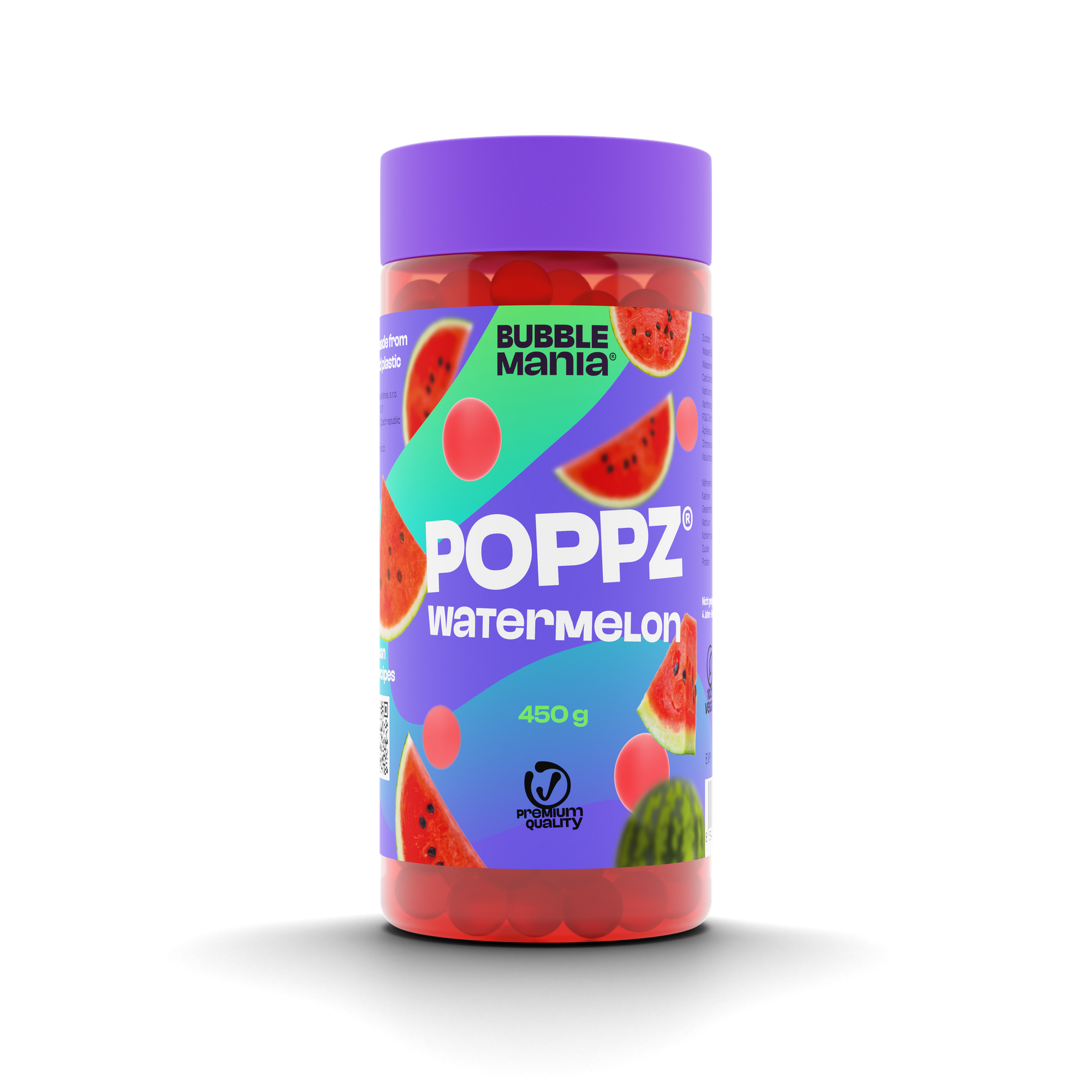 Popping Boba-Fruchtperlen für Bubble Tea | Wassermelone - Fruchtige Tapiokaperlen von Bubble Mania - 450 G