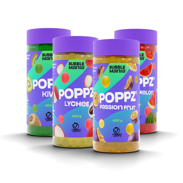 POPPZ Mix Maracuja, Litschi, Kiwi, Wassermelone | 4 x 450 G