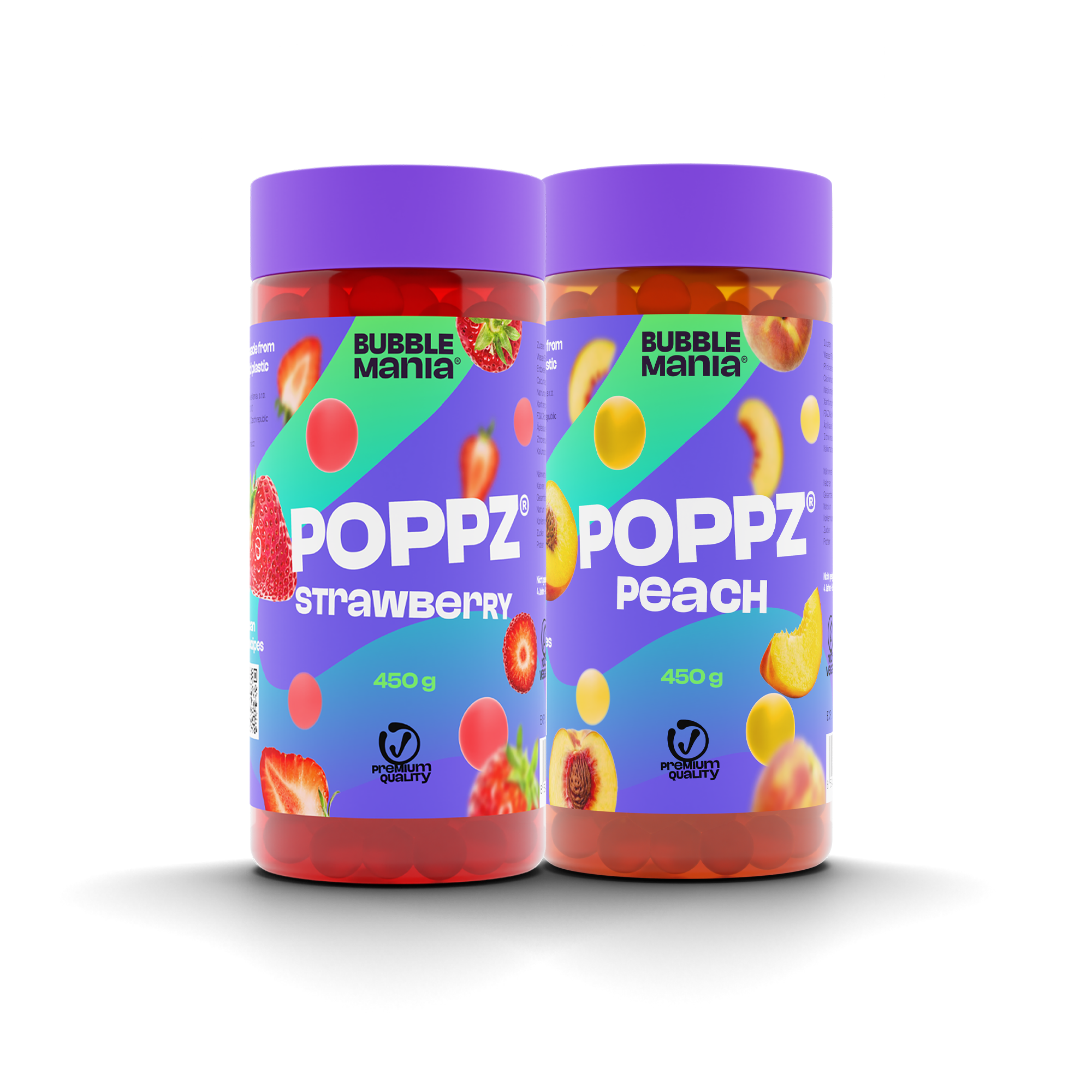 POPPZ Mix Erdbeere, Pfirsich | 2 x 450 G